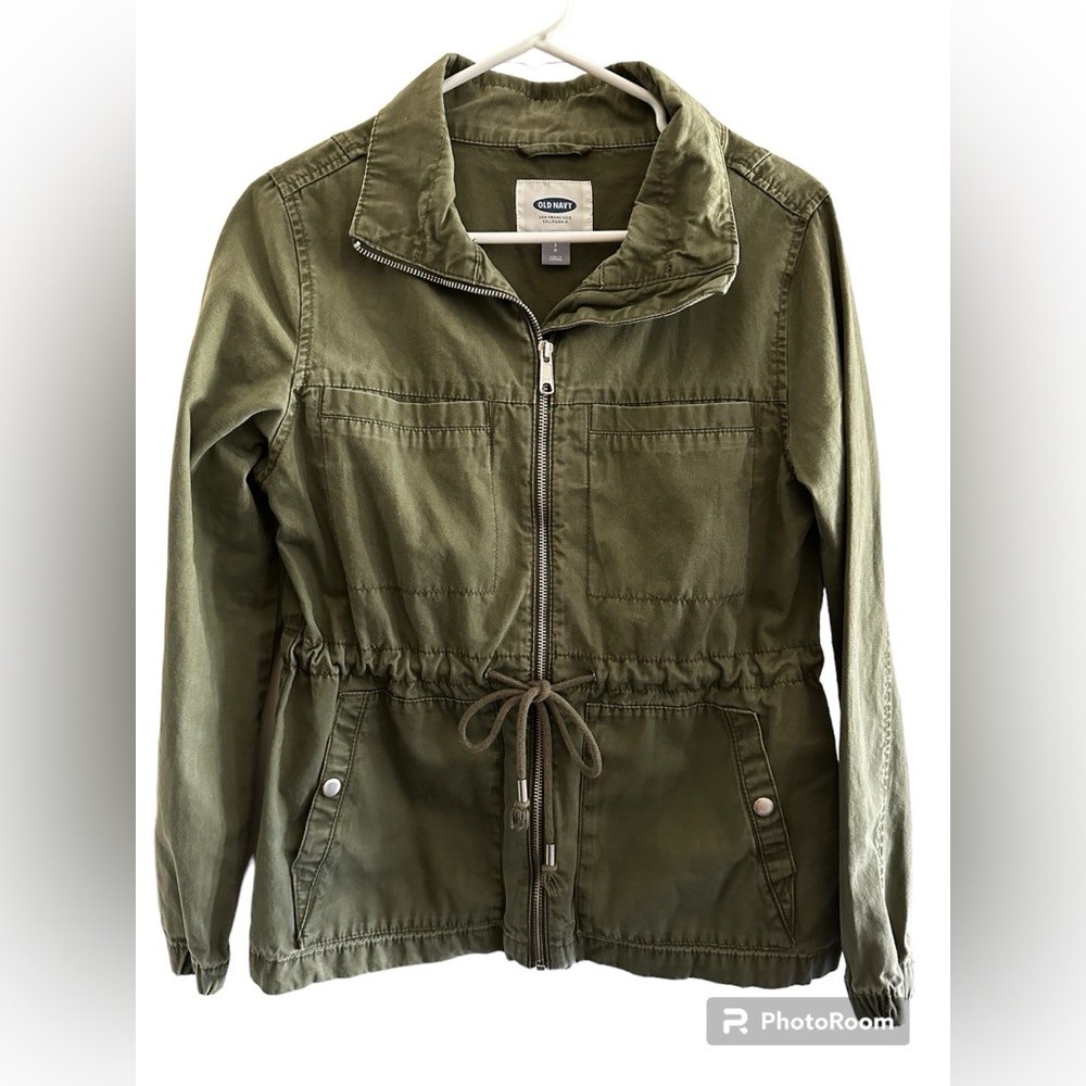 Army green utility jacket